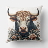 ブル威厳のあるイン開花 クッション (裏面)