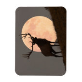 ブル威厳のあるエルクと満月の上昇 マグネット (縦)