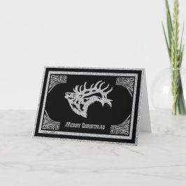 ブル威厳のあるエルクシルエット シーズンカード