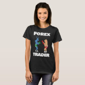 ブル対ベアフォーレックストレーダーイラストレーションforex tシャツ (正面フル)