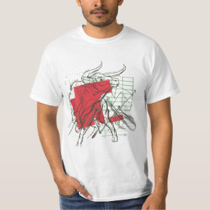 ブル株式市場チャートTシャツ Tシャツ