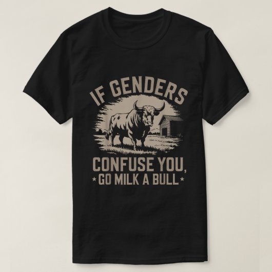 ブル牛搾乳おかしな農場名言 ヴィンテージデザイン Tシャツ (デザイン正面)