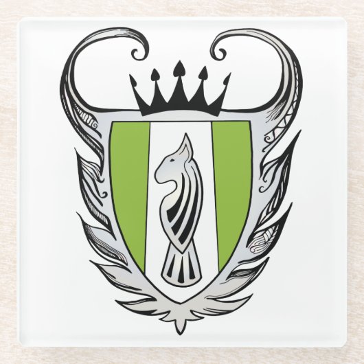 ブル王室の・テリア ガラスコースター (正面)