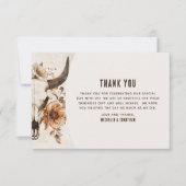 ブル素朴カウースカルフローラボホウェスタン結婚ズ サンキューカード (正面)