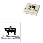 ブル素朴シルエットファミリーアドレス ラバースタンプ (押印)