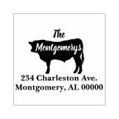 ブル素朴シルエットファミリーアドレス ラバースタンプ (インプリント)