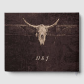 ブル素朴スカルの結婚カントリー・ウェスタンの質感 ゲストブック (裏面)