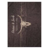 ブル素朴スカルカントリーウェスタン結婚テクスチャ テーブルクロス (正面)