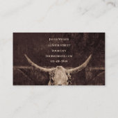 ブル素朴スカルブラウンカントリーウエスタンテクスチャ 名刺 (裏面)