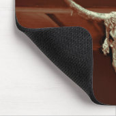 ブル素朴スカルブラウンカントリーウエスタンモノグラム マウスパッド (コーナー)