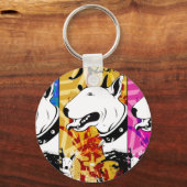 ブル芸術的テリアドッグブリードデザイン キーホルダー (正面)