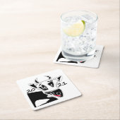 ブル記号2021年新年カレン中国のダーブラックw スクエアペーパーコースター (インサイチュ)