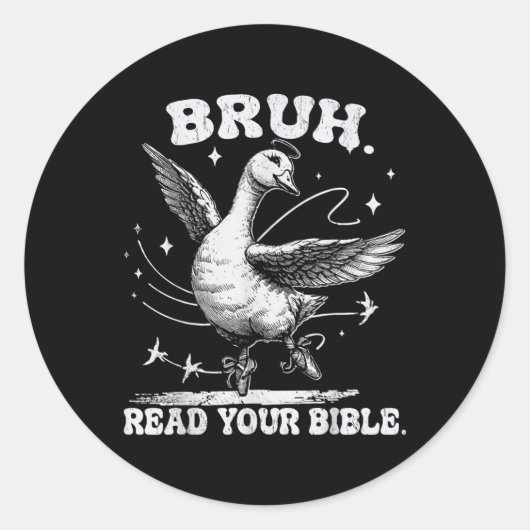 ブル読間抜けミームGod おもしろい Goose Ch ラウンドシール (正面)