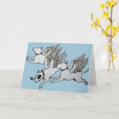 ブル飛んでいる・テリア カード (黄色い花)