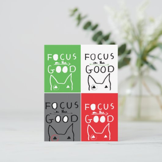 ブル・テリアポップ・アートの・アートが良い引用文に焦点を当てる ポストカード (スタンド正面)