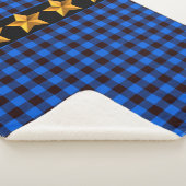 ブル&ブラックバッファロー金ゴールド星付きプレイド シェルパブランケット (3/4)