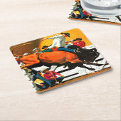 『ブル・ライディング』 スクエアペーパーコースター (アングル)