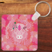 ブル，人生の花，青，曼荼羅，禅，チャクラ キーホルダー (裏面)