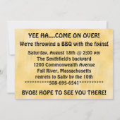 ブルBBQパーティの招待状 招待状 (裏面)