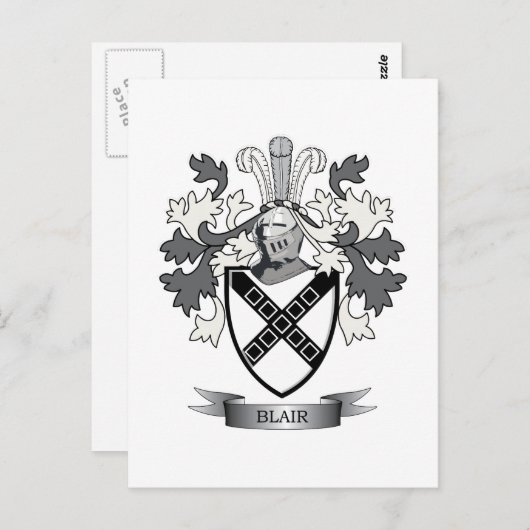 ブレアの家紋の紋章付き外衣 ポストカード (正面/裏面)