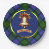 ブレアタータンチェックパーソナライズされたクリスマス ペーパープレート (正面)