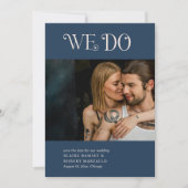 ブレアネイビーブルーモダン結婚ズ セーブザデート (正面)