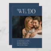 ブレアネイビーブルーモダン結婚ズ セーブザデート (正面/裏面)