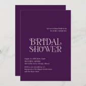 ブレアパープルモダンブライダルシャワー 招待状 (正面/裏面)