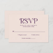 ブレアパープルモダン結婚ズ 出欠カード (正面/裏面)