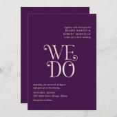ブレアパープルモダン結婚ズ 招待状 (正面/裏面)