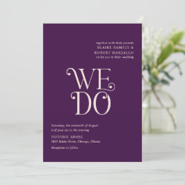 ブレアパープルモダン結婚ズ 招待状