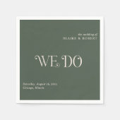 ブレアモスグリーンモダン結婚ズ スタンダードカクテルナプキン (正面)