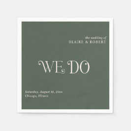 ブレアモスグリーンモダン結婚ズ スタンダードカクテルナプキン