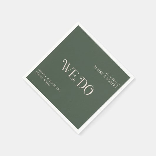 ブレアモスグリーンモダン結婚ズ スタンダードカクテルナプキン (角)