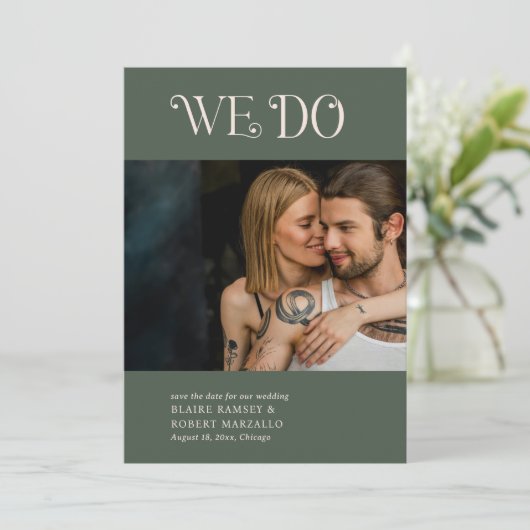 ブレアモスグリーンモダン結婚ズ セーブザデート (スタンド正面)