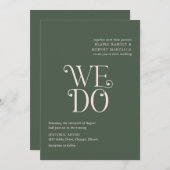 ブレアモスグリーンモダン結婚ズ 招待状 (正面/裏面)