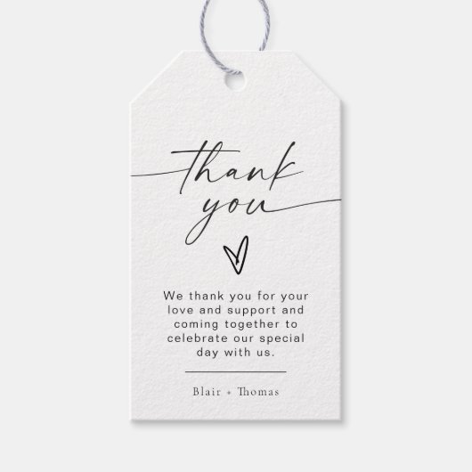 ブレアモダンボヘミアンハートありがとう ギフトタグ (正面)