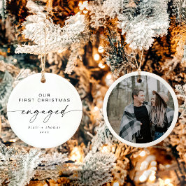 ブレアモダン1stミニマルクリスマス婚約したホリデー セラミックオーナメント