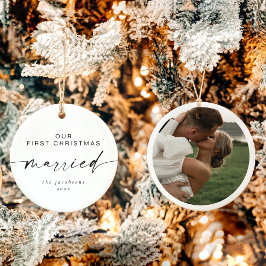 ブレアモダン1stミニマルクリスマス結婚したホリデー セラミックオーナメント