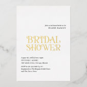 ブレア白黒モダンブライダルシャワー 箔招待状 (正面)