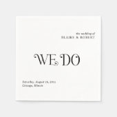 ブレア白黒モダン結婚ズ スタンダードカクテルナプキン (正面)