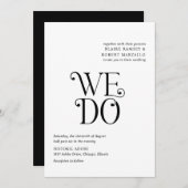 ブレア白黒モダン結婚ズ 招待状 (正面/裏面)