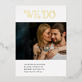 ブレア白黒モダン結婚ズ 箔招待状