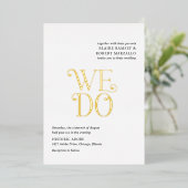 ブレア白黒モダン結婚ズ 箔招待状 (立ち正面)