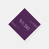 ブレア パープル モダン ウェディング スタンダードカクテルナプキン (角)