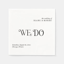 ブレア ブラック ホワイト モダン ウェディング スタンダードカクテルナプキン