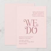 ブレア ブラッシュ ピンク モダン ウェディング 招待状 (正面/裏面)