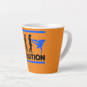 ブレイクの進化踊りデザインブレイクダンス カフェラテマグ (右アングル)