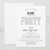 ブレイクの40歳の誕生日記念オーダーメイドプリント 招待状 (正面/裏面)
