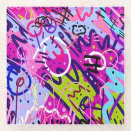 ブレイクアウトスター：抽象芸術アート ガラスコースター